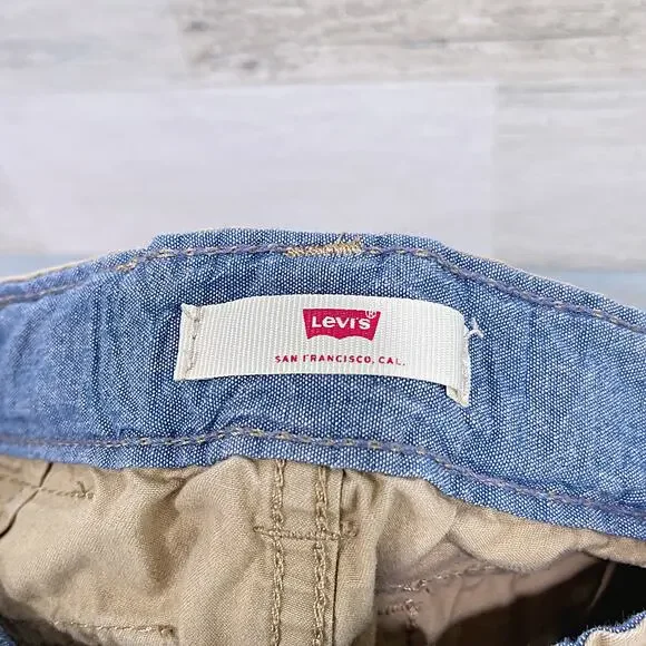 Levis Cargo Shorts Khaki Beige Cotton Boys 5 Regular - Picture 3 of 4